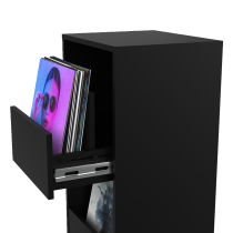 Glorious Vinyl Vault Record Storage Cabinet - Black