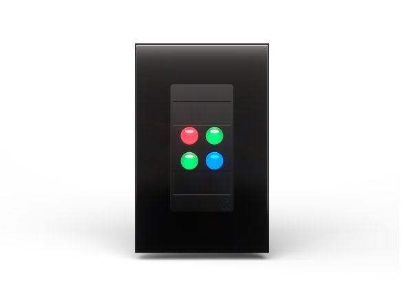 IP4 Four Button Wallplate Controller (Black)