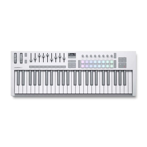 Novation USA Launchkey 49 MK4 White – 49-Key USB MIDI Keyboard Controller