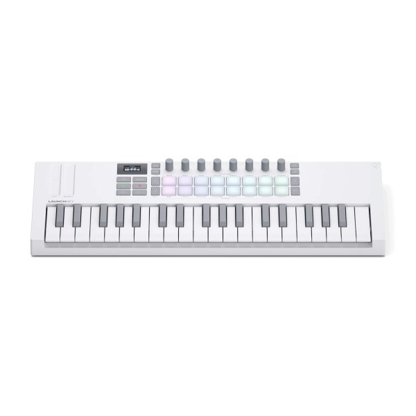 Novation USA Launchkey Mini 37 MK4 White – 37-Key USB MIDI Keyboard Controller