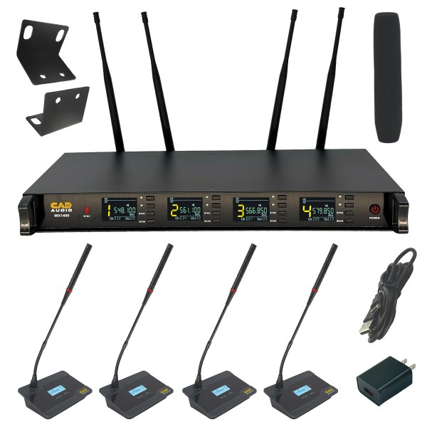 CAD WX1400GN Four-Channel Wireless Gooseneck Microphone System