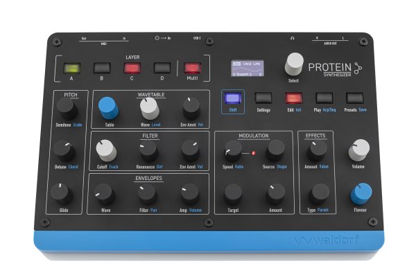 Waldorf Protein Compact 8 Voice Polyphonic Authentic Wavetable Synthesizer